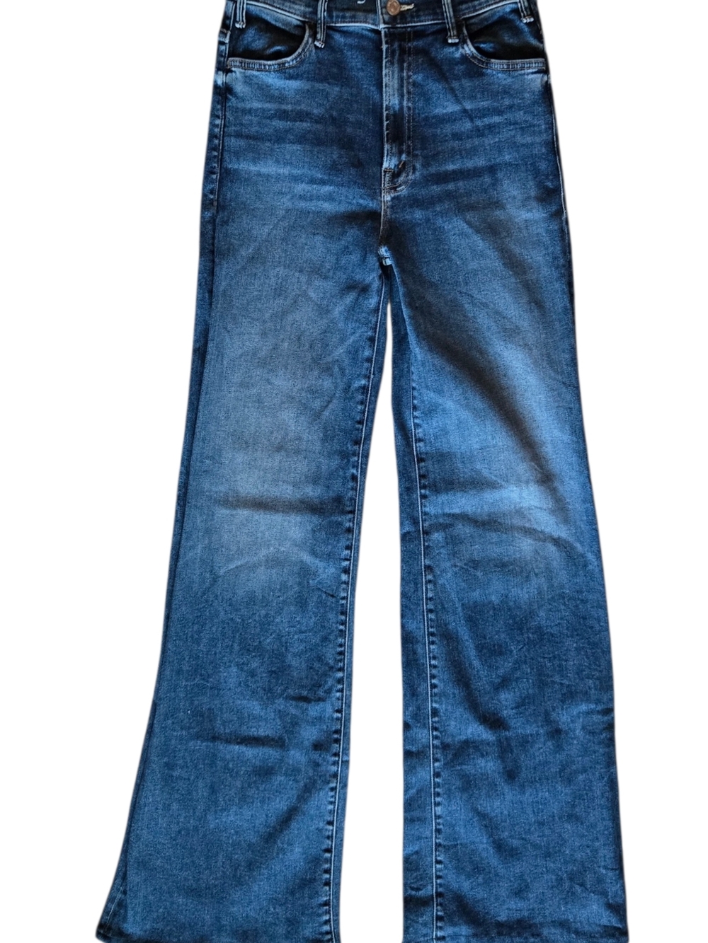 MOTHER Hustler Roller Heel Flare Jeans 27 High Rise Dark Wash Long Inseam - Picture 4 of 8